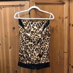Marciano Silk Leopard Lace Skirt